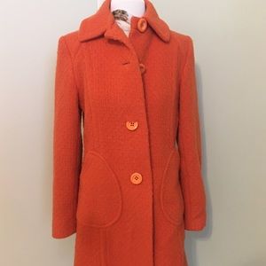 Orange tweed coat by Damo Orange Label